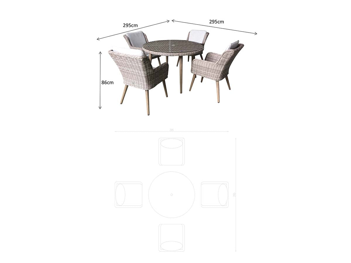 Signature Weave - Danielle Grey Outdoor Rattan Round Dining Set